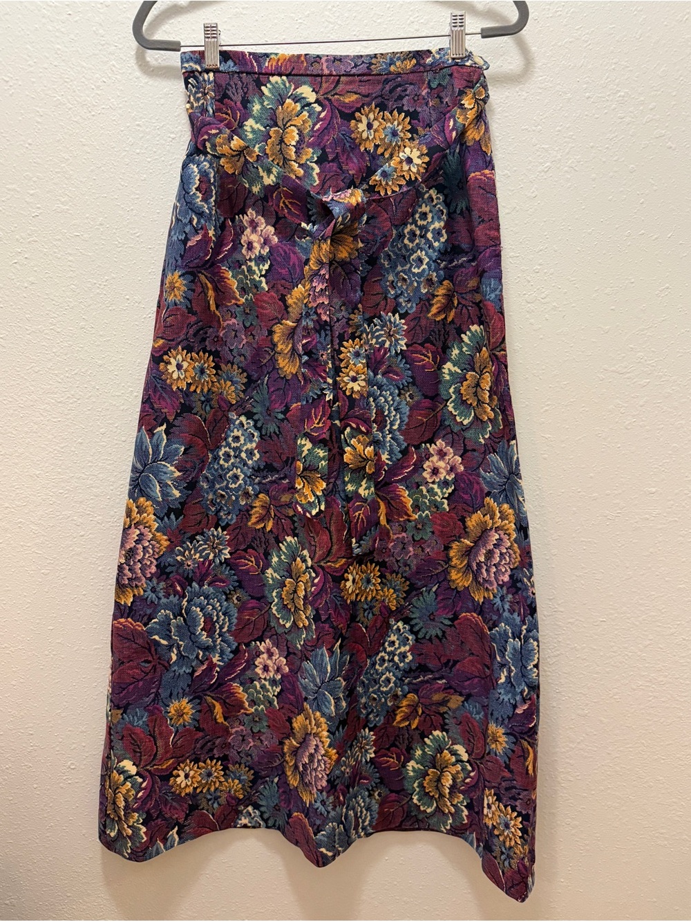 Vintage 80s Floral Jacquard Ballet Whimsy Grannycore Skirt Size 14